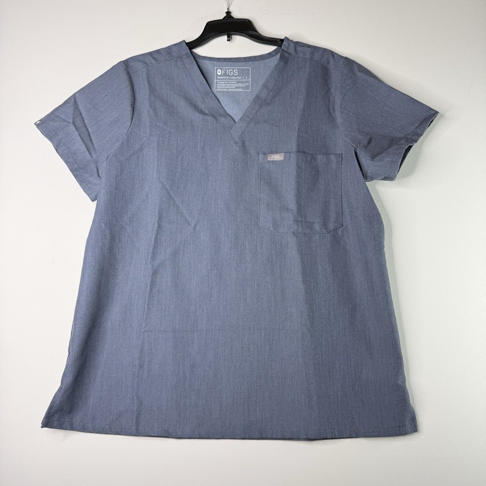 figs technical collection scrub top Blue V-neck Large